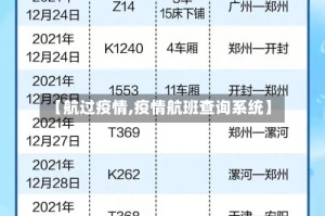 【航过疫情,疫情航班查询系统】
